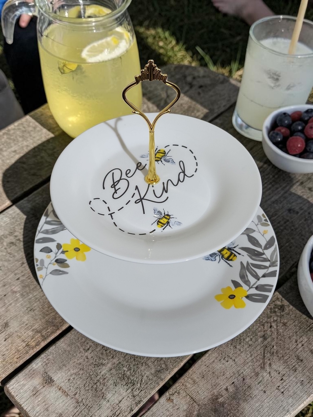 Bee Kind Two-Tier Dessert Tray